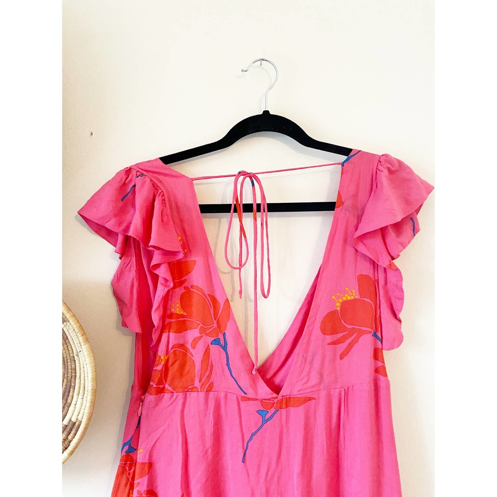 Free People Pink Floral Ruffle Maxi Dress - Picture 3 of 5
